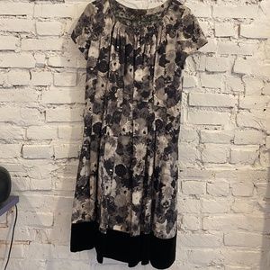 Floral Louis Vuitton dress with velvet trim